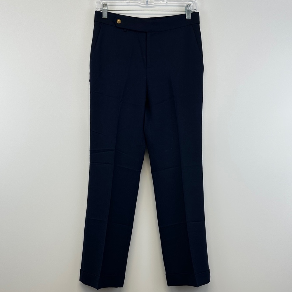 Lauren Ralph Lauren Navy Wool Tailored Dress Pants Petite 4P